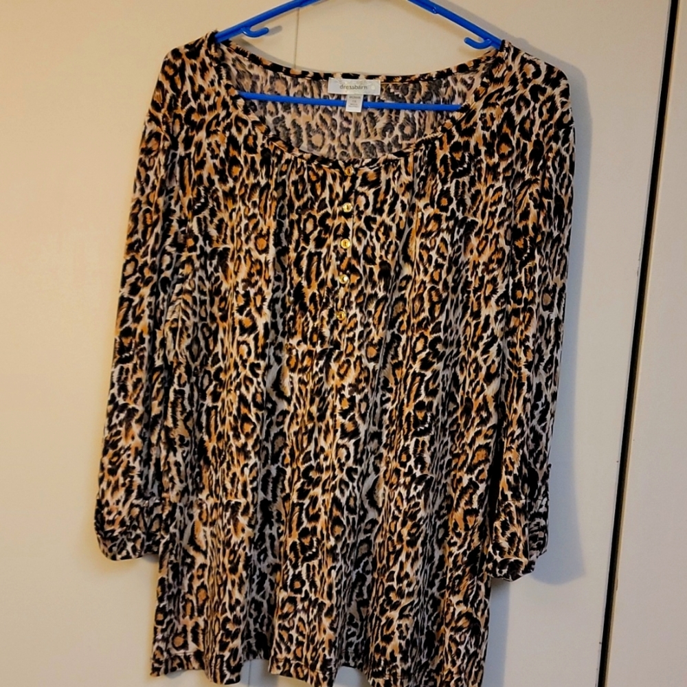 Dress brand Animal print tunic top XL -women light weight cheetah print sweater
